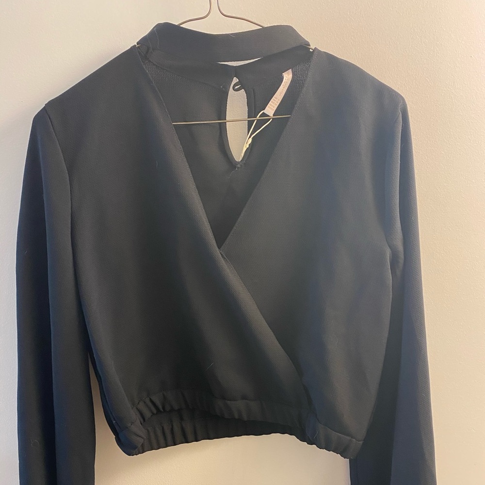 Zara choker crop top. Size Medium. black